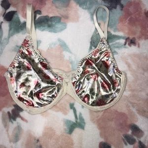 Christian Dior Vintage Silk Floral Bra 34D